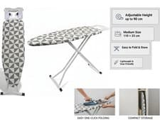 Image of Ironing Board Adjustable Folding 110x30cm Compact Space Saving Home