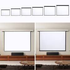 Image of Manual Pull Down Projector Screen Ceiling Wall Mount Home Office Movie 4:3/ 16:9