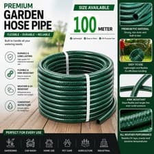 Image of 30M 50M 75M 100M Garden Hose Pipe Anti Kink PVC Outdoor Reinforced Hosepipe Reel