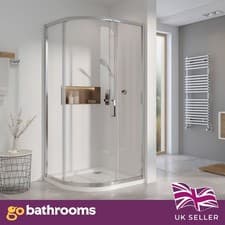 Image of Chrome Quadrant Shower Enclosure Single Sliding Door 8mm Safe Glass 900x900mm