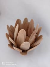 Image of Gorgeous Handmade Rustic Driftwood Candle Holder Flower Shaped NEW 13cm Tall