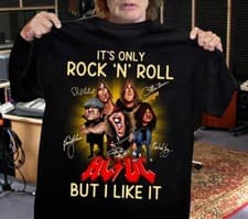Image of ACDC It's Only Rock 'N' Roll But I Like It Black All size Shirt AC276