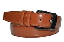Image of 7910 - Toneka Men's Cordovan, Navy & Tan Stitched Feather Edge Dress Belt