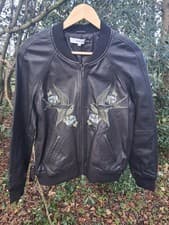Image of SALE! New, Limited Edition, Real Leather, Embroidered Swallow & Rose Jacket.