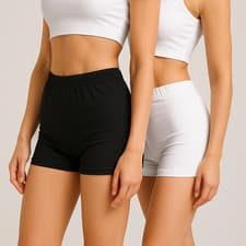 Image of Womens Mini Shorts Lycra Hot Pants Soft Stretchy Black Cotton Plain Cycling LXL
