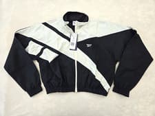 Image of Reebok Classics Womens Sz S Franchise Cropped Track Jacket Women White/Black NWT