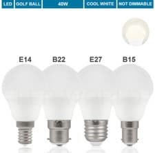Image of LED 25W 40W 60W SES E14 BC ES Golf Ball Globe Lamp Light Bulb Warm Cool White