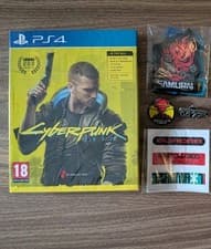 Image of Cyberpunk 2077 PS4 Sealed With Postcards Map Compendium Badge Pins Stickers New