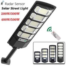 Image of Commercial LED Solar Street Light Motion Sensor Outdoor Dusk to Dawn Road Lamp