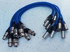 Image of 10 x XLR - Patch Cables 0.5 Metre Blue. Good Quality Cable & Connectors