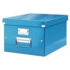 Image of Leitz Collapsible Medium Storage Box Click Store A4 Document Toys Shoes Blue