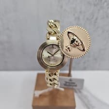 Image of Vivienne Westwood VV323CPGD Ladies Orb Gold Button Watch With Gift Box & Tags!