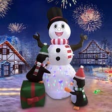 Image of Christmas Inflatable Snowman Penguin with LED Light for Season Holiday Home