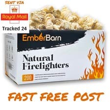 Image of 🔥 Fire Lighters for Woodburners Natural Firelighters Large Box - Pack Of 200 🔥