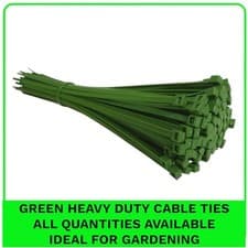 Image of Green Cable Ties. Small, Medium & Large Size Zip Tie Wraps. Ideal for Garden
