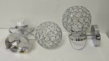 Image of Modern Crystal Wall Lamp Sconce Chrome Globe Shade – Luxury Boutique Wall Light