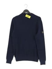 Image of Barbour Men's Jumper S Blue Wool with Cotton Round Neck Pullover New with tags