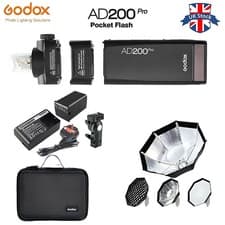 Image of Godox AD200Pro TTL HSS Pocket Flash Strobe Light Set with AD-S7 Grid Softbox