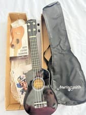 Image of Martin Smith Soprano Ukulele With Ukulele Bag & Chord Book - Black (UK-212-BK)