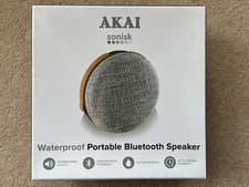 Image of Akai A58086 Round 8W Portable Waterproof Wireless Bluetooth Speaker in Grey