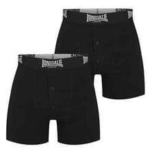 Image of MENS BLACK 2 PACK LONSDALE BOXER SHORTS UNDERWEAR S M L XL XXL XXXL XXXXL