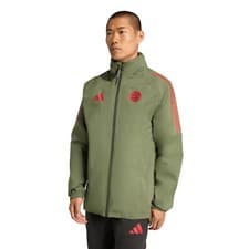 Image of FC Bayern adidas European Training Rain Jacket - Dark Green