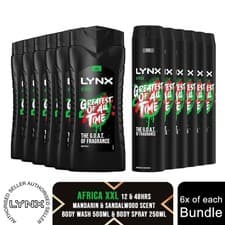 Image of 6x Lynx Africa 48H Deodorant Body Spray 250ml & 6x Lynx Africa Shower Gel 500ml