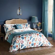 Image of Sanderson Jackfruit Duvet Cover Set Double Indigo & Papaya