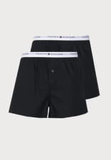 Image of Tommy Hilfiger Signature Cotton Essentials 2 Pack Woven Boxer Black Size XXL
