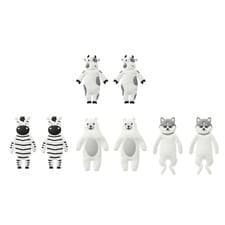 Image of 2x Animals Shaped Hooks Key Hangers Cartoon Key Holder Wall Mounted Self