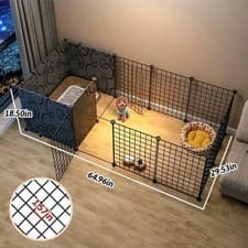 Image of DIY Pet Playpen 16 Panels Portable Metal Wire Yard Large Indoor