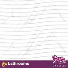 Image of White 4D Decor Tile Marble Matt Ceramic Indoor Wall Tiles 1000x333mm Box |Willow