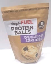Image of Simply Fuel Protein Balls Chocolate Chip Cookie Dough 9.6oz Bag Gluten Free