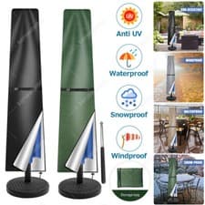 Image of Parasol Cover with Zip Outdoor Garden Waterproof Patio Umbrella Cover with Rod