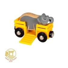 Image of BRIO Elephant and Wagon 33969 for ages 3 and up. [Toy Wooden Toy Train