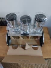 Image of Brabantia Roll Top Bread Bin Set of 3 Canisters Stainless Steel In Box