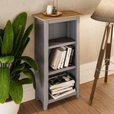 Image of Assembled 3 Tier Bookcase Oak Veneer Storage Rack Display Unit