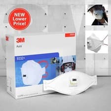 Image of 3M Aura 9332+ Valved Fold Flat FFP3 Dust Masks - Various Pack Sizes