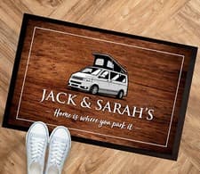 Image of Personalised Campervan Motorhome Brown Wood effect in-door mat 60 x 40 cm