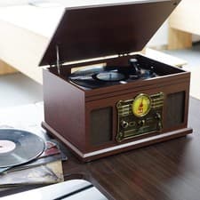Image of 10in1 Bluetooth Multifunctional 3-Speed Turntable for Record with Stereo Speaker