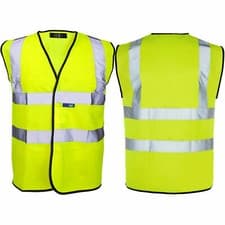 Image of 2 PACK HI VIS VIZ VEST HIGH VISIBILITY WORK WAISTCOAT REFLECTIVE SAFETY SECURITY