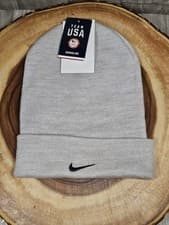 Image of Nike Team USA Winter Beanie Skully Hat Cap Adult Size OSFM Cuffed