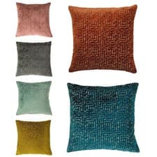 Image of Paoletti Delphi Contemporary Jacquard Faux Velvet Cushion Cover