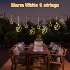 Image of LED Decor Light Solar Moon Star Lights String Light Outdoor Waterproof Solar Pow