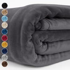 Image of Extra Large Fleece Blanket Super Soft Reversible Bed Sofa Throw Double & King