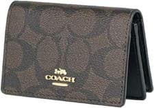 Image of Coach Outlet Women's Card Case/Business Card Holder 91681 IMAA8 (Brown x Black)