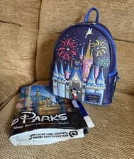 Image of Walt Disney World Parks Cinderella Castle Fireworks Loungefly Mini Backpack *NEW