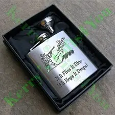 Image of Personalised Shooting/Beating Hip Flask 6oz Gift Boxed Shooting Season 2024