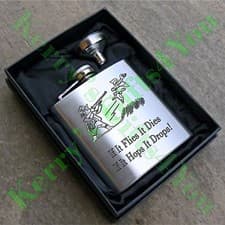 Image of Personalised Shooting/Beating Hip Flask 6oz Gift Boxed Shooting Season 2024
