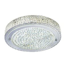 Image of 40cm LED Chrome Finish Ceiling Flush Lighting with Clear Crystal Centre Shade